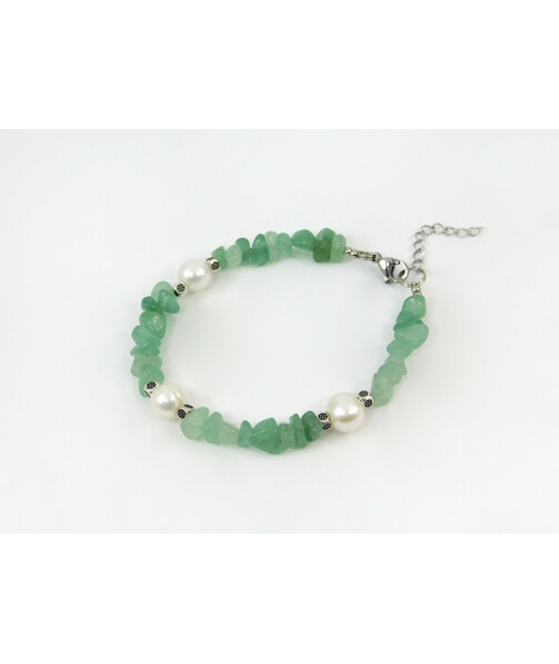 Exclusive bracelet "Malana" Pearls, jade crumb