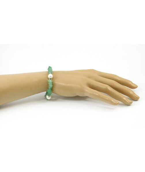 Exclusive bracelet "Malana" Pearls, jade crumb