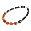 Exclusive necklace &quot;Black dress&quot; Agate barrel