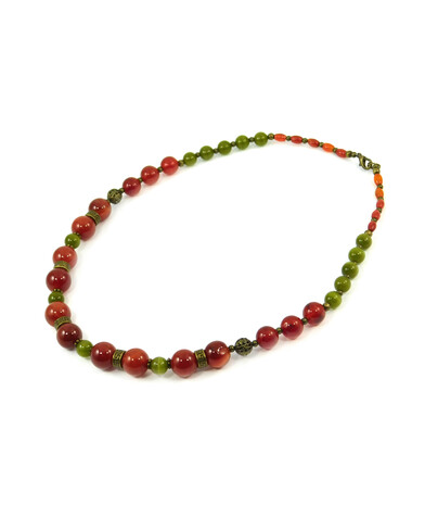 Exclusive necklace "Generous autumn" Carnelian, Cat's eye