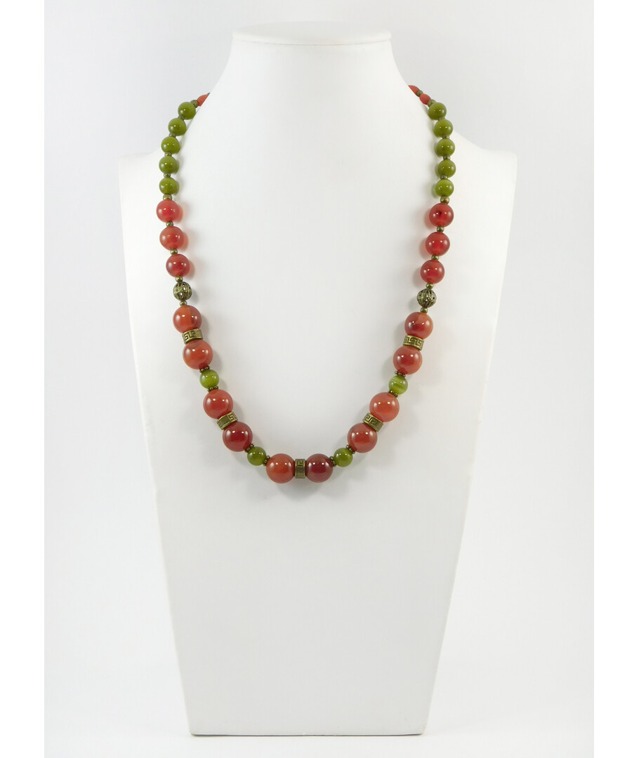 Exclusive necklace "Generous autumn" Carnelian, Cat's eye