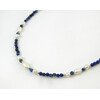 Exclusive necklace &quot;Soprano&quot; lapis lazuli, pearls, rice, silver