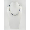 Exclusive necklace &quot;Soprano&quot; lapis lazuli, pearls, rice, silver