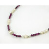 Exclusive necklace &quot;Soprano&quot; Ruby facet, Pearls, silver