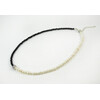 Exclusive necklace &quot;Contrast&quot; Tourmaline facet, Pearls, silver