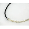 Exclusive necklace &quot;Contrast&quot; Tourmaline facet, Pearls, silver