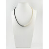 Exclusive necklace &quot;Contrast&quot; Tourmaline facet, Pearls, silver