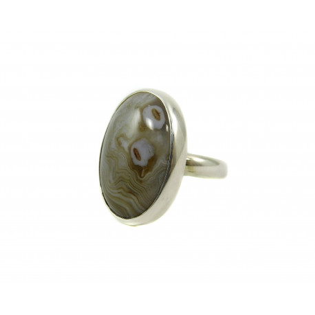 Agate ring, silver