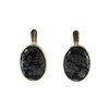 Obsidian earrings, silver