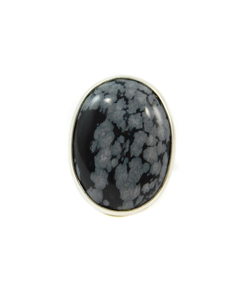 Obsidian ring, silver