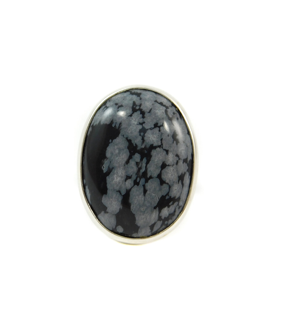 Obsidian ring, silver