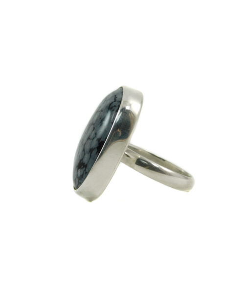 Obsidian ring, silver