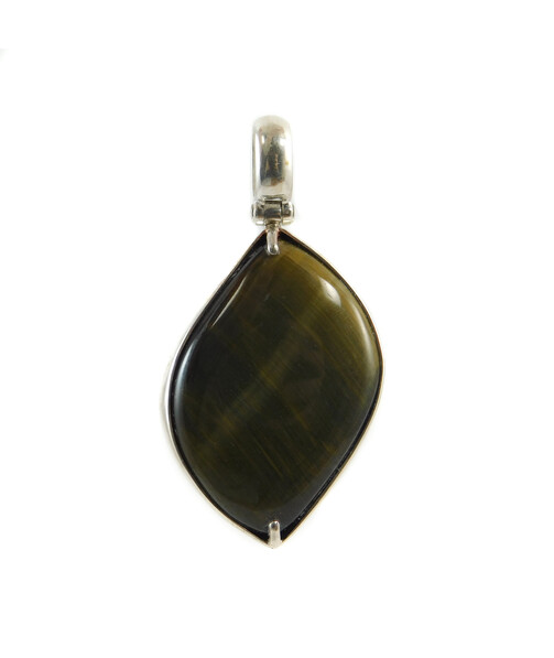 Tiger's eye pendant, silver