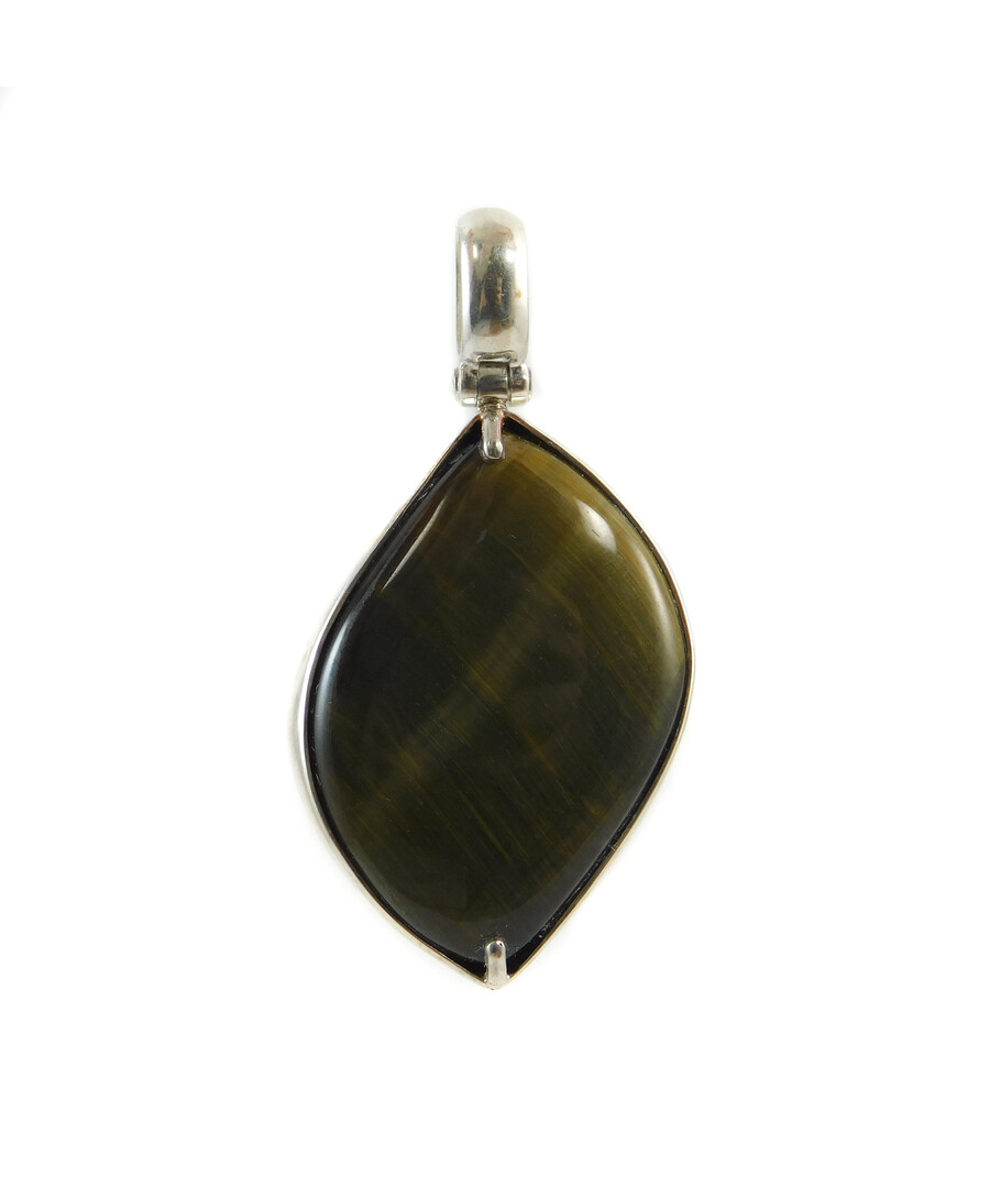 Tiger's eye pendant, silver