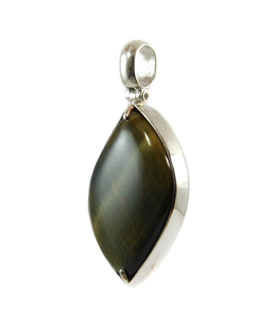 Tiger's eye pendant, silver