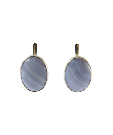 Sapphire earrings, silver