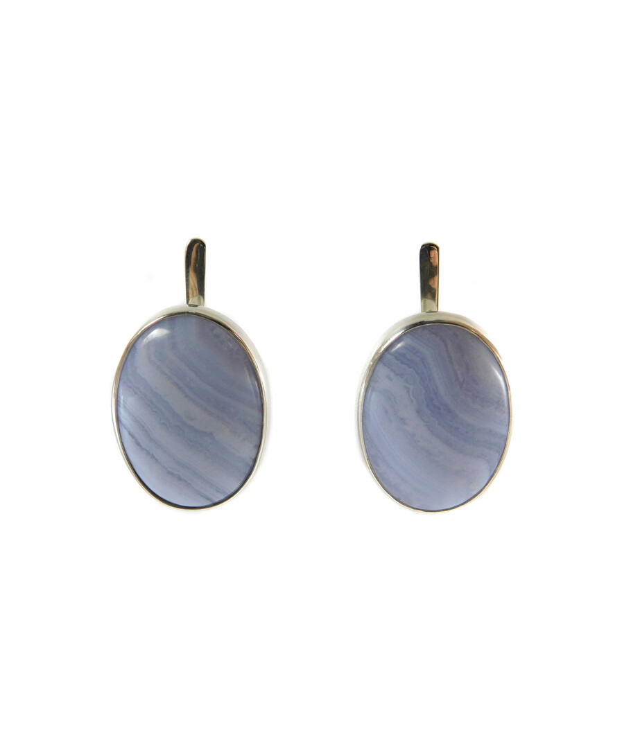 Sapphire earrings, silver