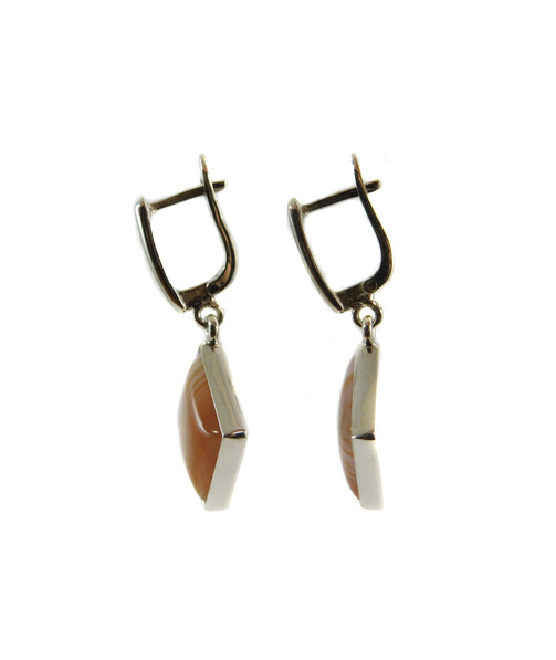 Carnelian earrings, silver