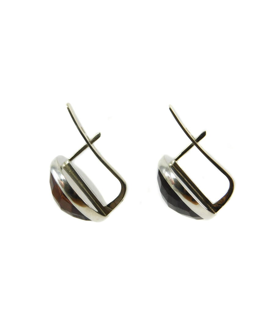 Bull's eye earrings, silver