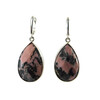 Rhodonite earrings, silver