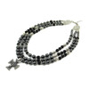 Exclusive necklace &quot;Herda&quot; Hematite, Shungite, 3 rows