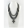 Exclusive necklace &quot;Herda&quot; Hematite, Shungite, 3 rows