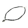 Men&#039;s necklace Obsidian, Hematite cube