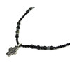 Men&#039;s necklace Obsidian, Hematite cube