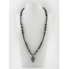 Men&#039;s necklace Obsidian, Hematite cube