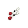 Earrings Coral galtovka, Agate