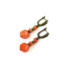 Coral orange cube earrings, rondel