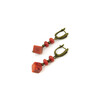 Earrings Coral spongy cube, rondel