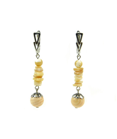 Exclusive earrings "Salt" Mother-of-pearl, crumb