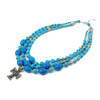 Exclusive necklace &quot;Blaganna&quot; Turquoise, barrel, 3 rows