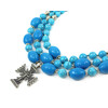 Exclusive necklace &quot;Blaganna&quot; Turquoise, barrel, 3 rows