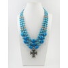 Exclusive necklace &quot;Blaganna&quot; Turquoise, barrel, 3 rows