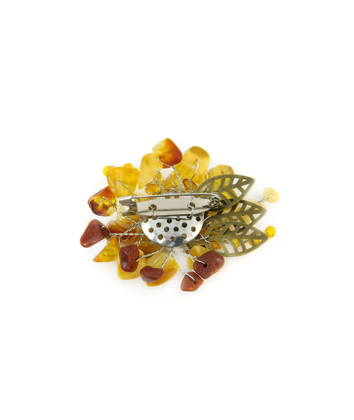 Exclusive brooch "Amber Lady" Perla, Amber crumb