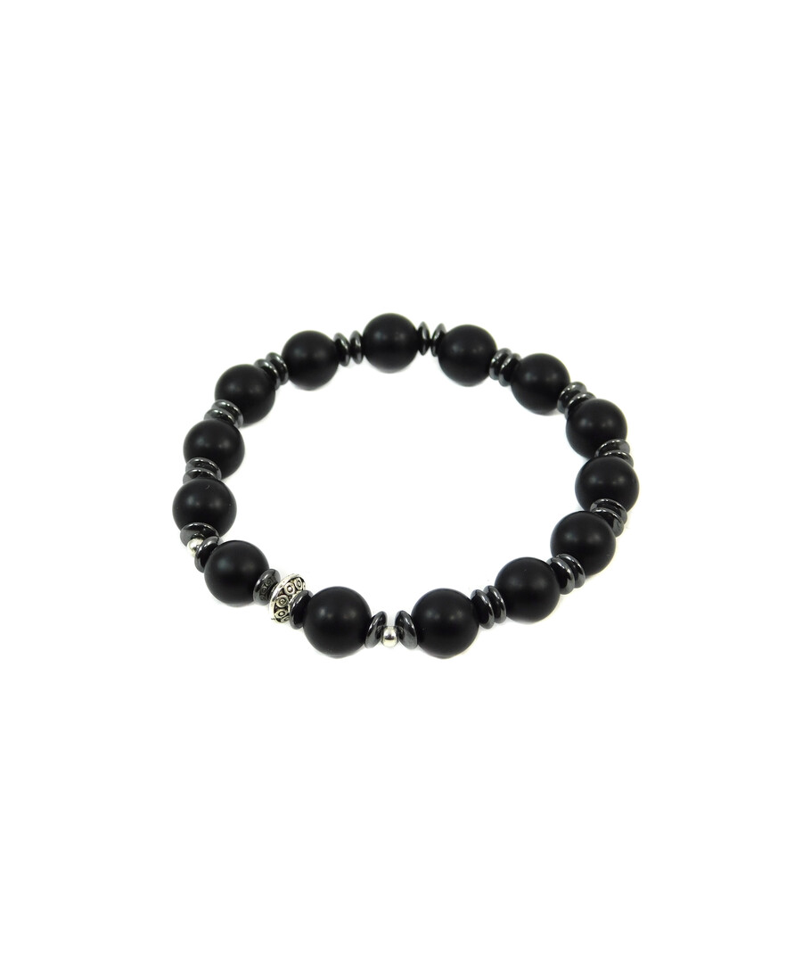 Exclusive Shungite bracelet, Hematite rondel