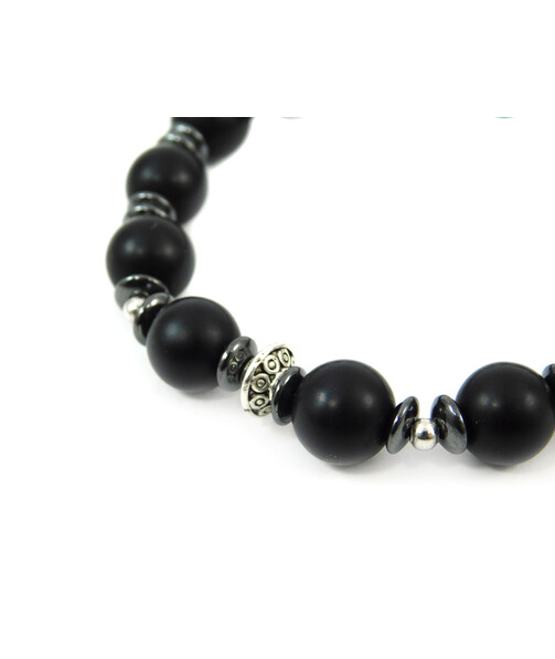 Exclusive Shungite bracelet, Hematite rondel