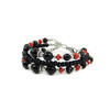 Exclusive bracelet &quot;Tripillia&quot; Agate, Coral, rondel, 3 rows