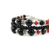 Exclusive bracelet &quot;Tripillia&quot; Agate, Coral, rondel, 3 rows