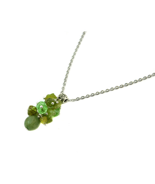 Exclusive pendant "Tiza" Jade facet, chrysolite crumb