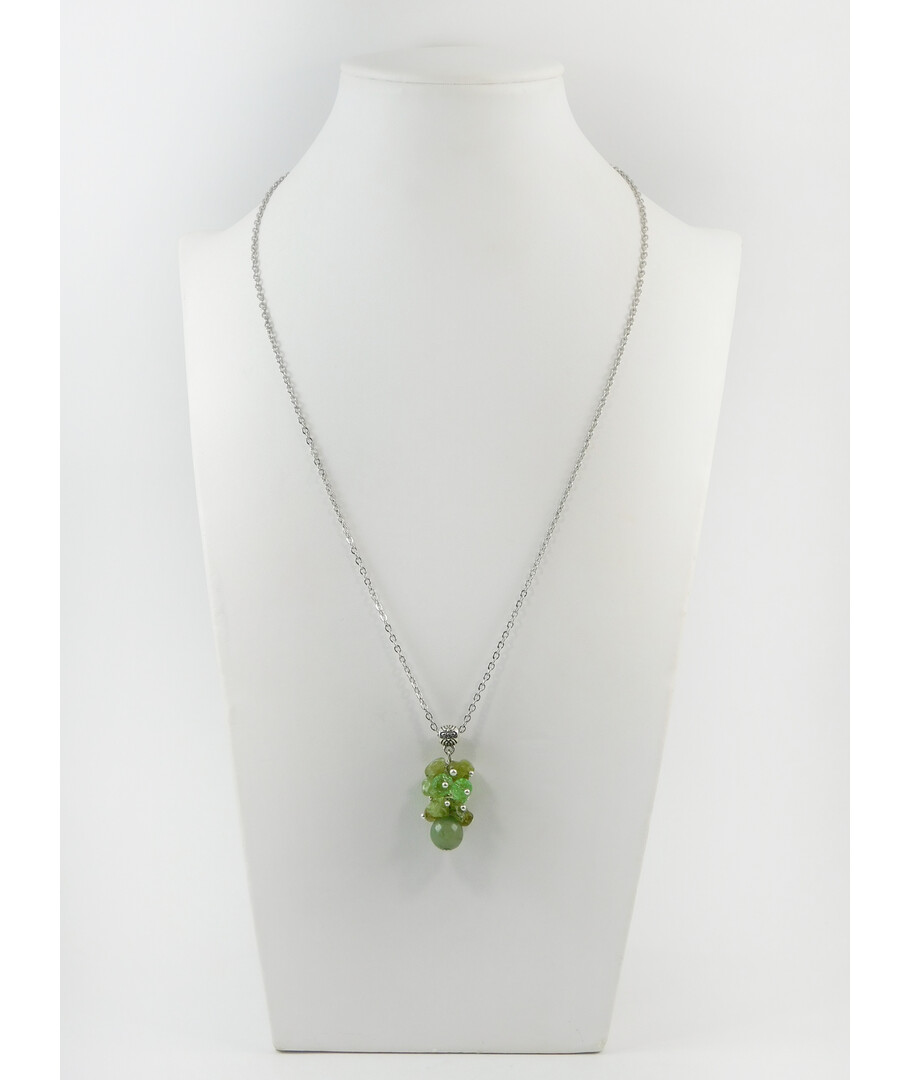 Exclusive pendant "Tiza" Jade facet, chrysolite crumb