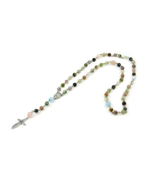 Exclusive rosary Tourmaline face, Quartz face