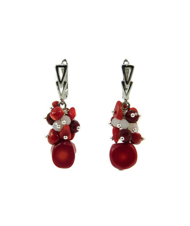 Earrings Coral galtovka, crumb