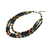 Exclusive necklace &quot;Ezaria2&quot; Agate, Coral rondel, 3 rows