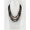 Exclusive necklace &quot;Ezaria2&quot; Agate, Coral rondel, 3 rows