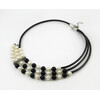 Exclusive necklace &quot;Prima Donna&quot; Pearls, Agate, 3 rows