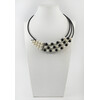 Exclusive necklace &quot;Prima Donna&quot; Pearls, Agate, 3 rows