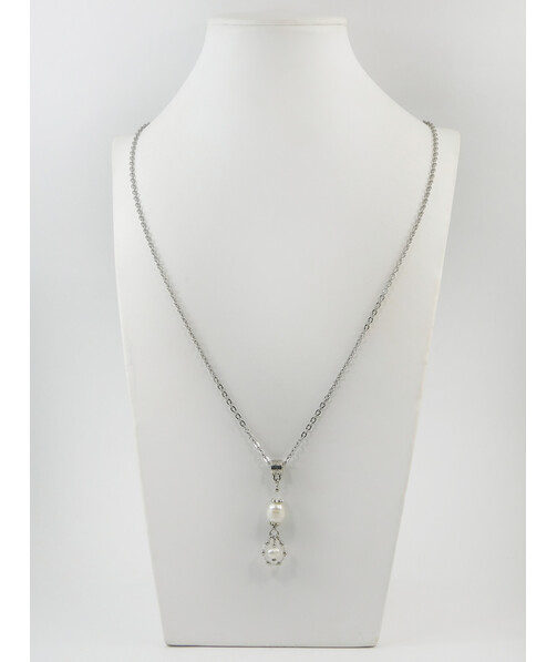 Exclusive pendant "Luna" Pearls, Adulyar facet, Rock crystal